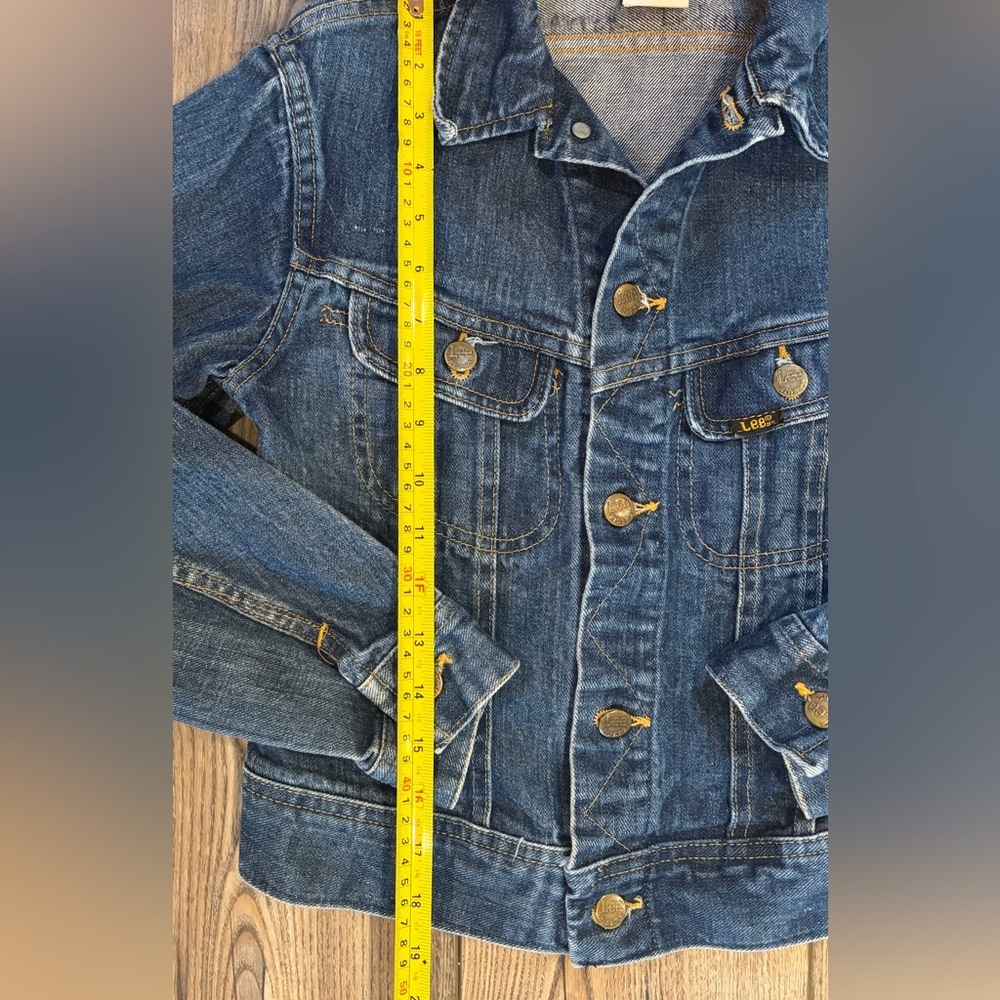 Vintage Lee USA Denim Jacket Classic Trucker Faded Blue youth 14 - Picture 8 of 11